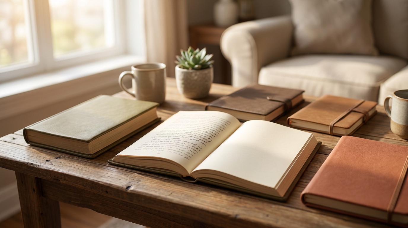 An open Bible surrounded by reading notes and beginner-friendly study materials in warm morning light
